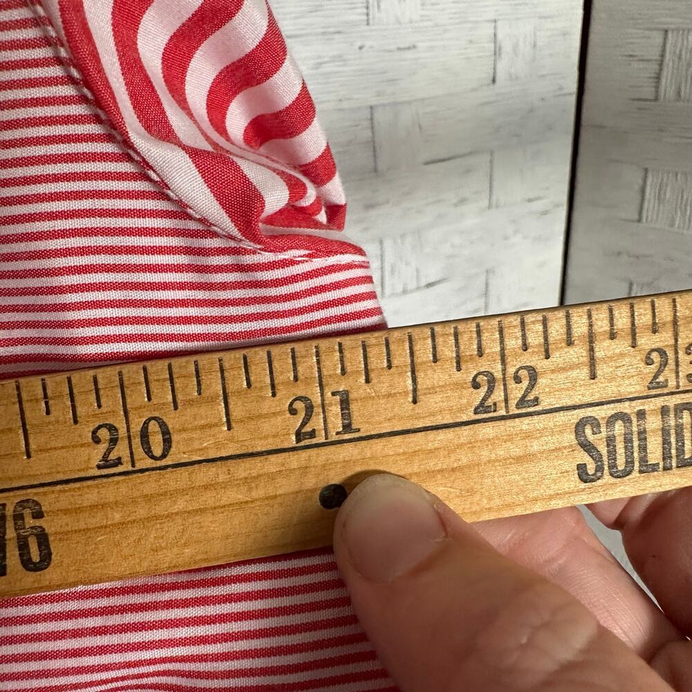 Multiples Striped Blouse Red White Unique Buttons… - image 7